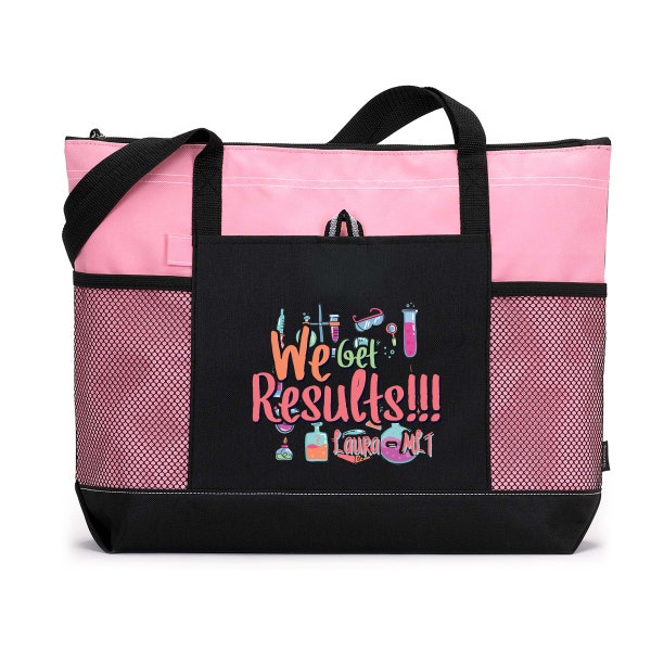 Personalized We Get Results Lab Tech - Mesh Pocket Tote Bag