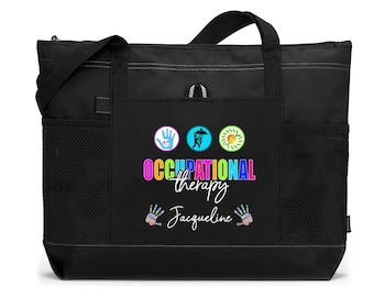 Occupational Therapy #3742 Printed Tote Bag, Gift for OT, OTA, Occupational Therapist, Appreciation, 7 colors