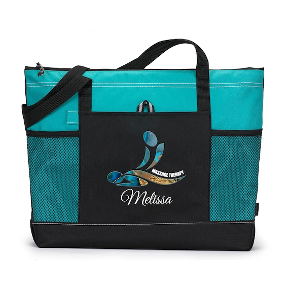 Massage Therapy Personalized Printed Tote Bag With Mesh Pockets Etsy UK