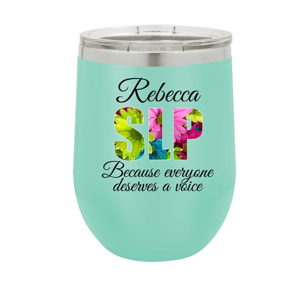 Speech Language Pathology Voice Personalized UV Printed 12 oz Stemless Insulated Wine Tumbler