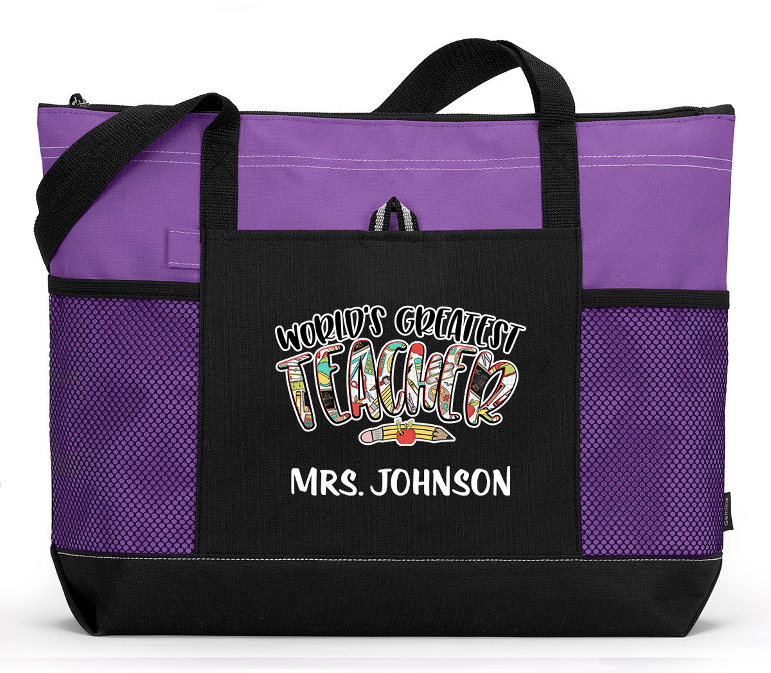 Teacher Bag Personalized World's Best Teacher Tote Bag Etsy