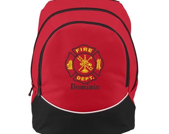 Firefighter Personalized Embroidered Backpack