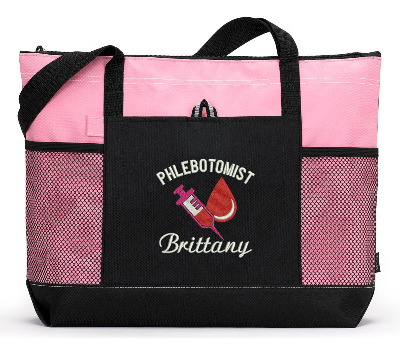 Phlebotomist Personalized Embroidered Zippered Tote Bag With Etsy