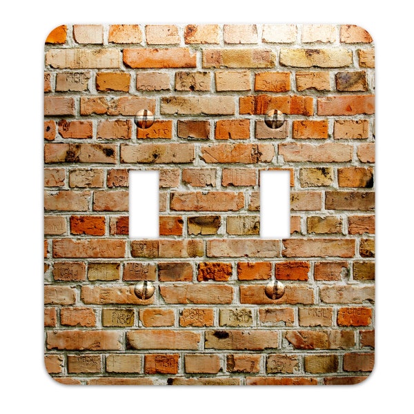 Metal Light Switch Plate Red Brick Wall Pattern Decorative Switchplate Cover, Other Sizes Available