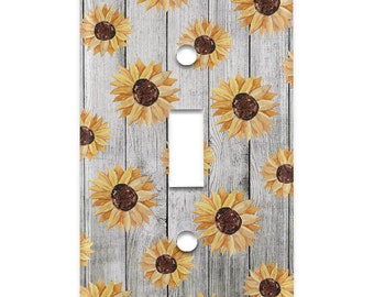 Metal Light Switch Plate Cover Sunflower Decorative Light Switchplate Cover, Other Sizes Available, Home Decor, Lighting