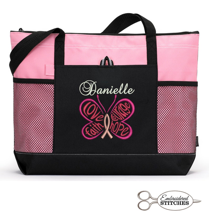 Personalized Chemo Cancer Awareness Zippered Tote Bag With Etsy