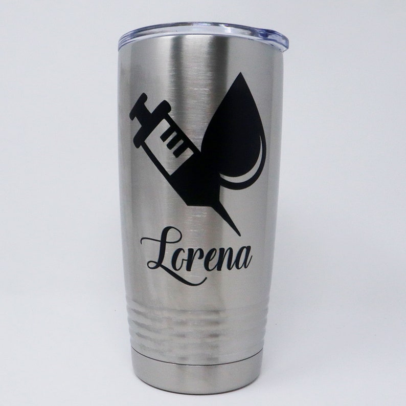 Phlebotomist Personalized Engraved Powder Coated Insulated 20 oz Tumbler image 10