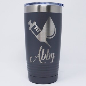 Phlebotomist Personalized Engraved Powder Coated Insulated 20 oz Tumbler image 8