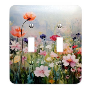 FLOWERS 四季　Switch Metal Decorative Light Switch Plate Cover - Wildflowers in