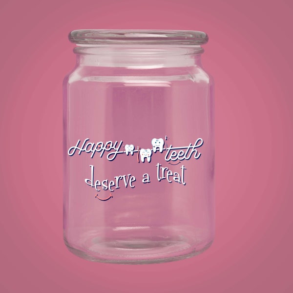 Happy Teeth - Dental Humor - Personalized Candy Jar