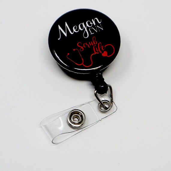 I love my German Shepherd nurse Lpn RN CNA Retractable Reel ID Badge Holder