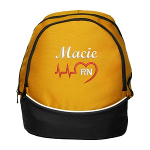 Heart Beat Personalized Back Pack Rn, Lpn, Nurse, Cna, Cma, Emt Embroidered, Gift for Nurse, Back to School, Graduation, Nurse Appreciation image 3