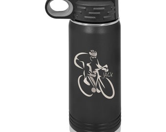 Cycling Personalized Engraved Insulated Stainless Steel 20oz Water Bottle