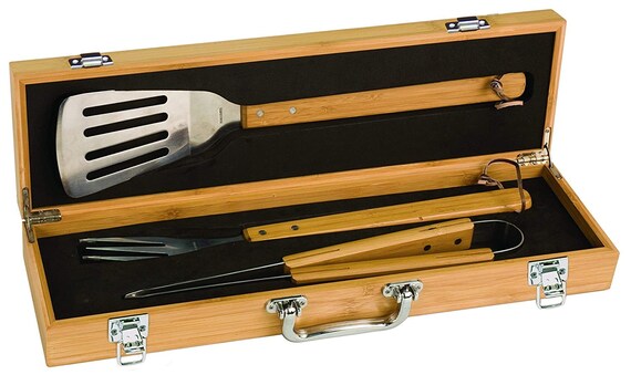 Devil Dog USMC Mascot BBQ Grilling Tool Set Personalized Engraved