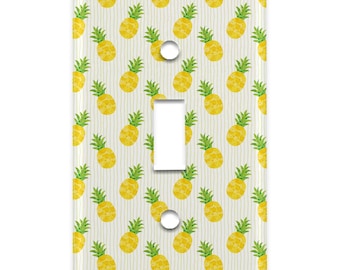 Single Gang Toggle Light Switch Plate Replacement Summer Watermelon and Pineapple Unique Wall Plate Cover Home Decor Lighting Accessories Gift 