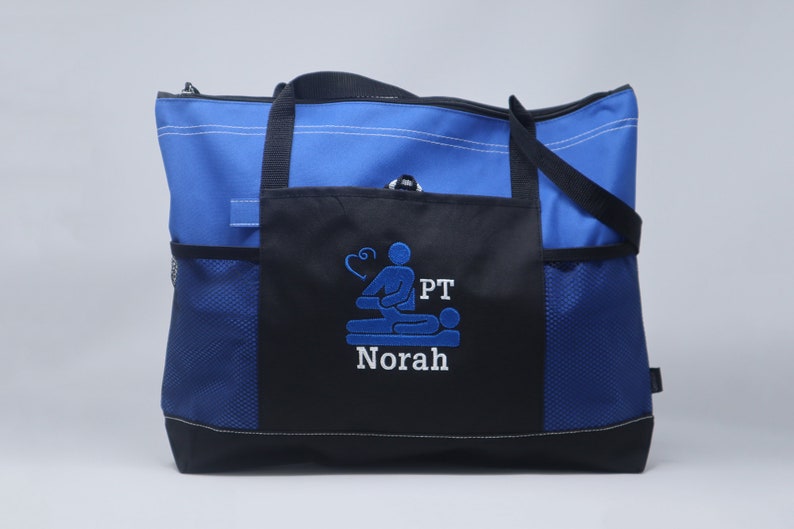 Physical Therapist Zippered Tote Bag With Mesh Pockets Beach Etsy