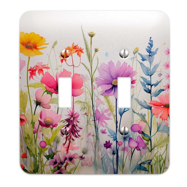 Metal Decorative Light Switch Plate Cover - Wildflowers in Bloom Switch Cover- Other Sizes Available #4785