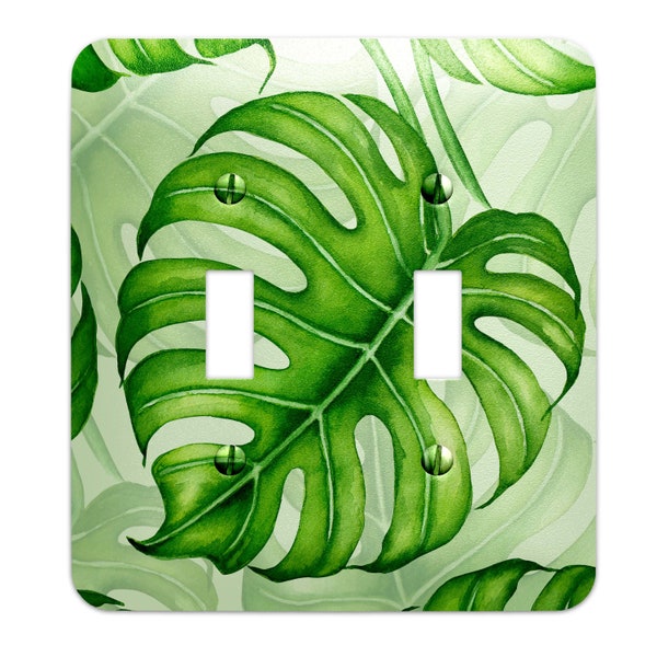 Metal Light Switch Plate Cover Monstera Leaves Decorative Switchplate Cover, Other Sizes Available