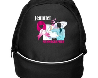 Mammographer #3475 Custom Printed Nurse Backpack, Gift for Her, PRINTED
