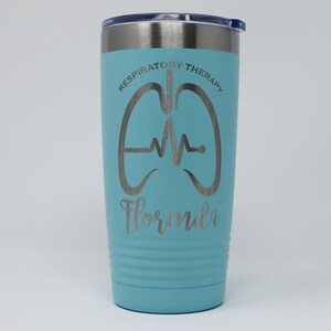 Personalized Engraved Respiratory Therapy Powder Coated Insulated 20 oz Tumbler 12 colors available, Gift for Respiratory Therapist, RRT image 9