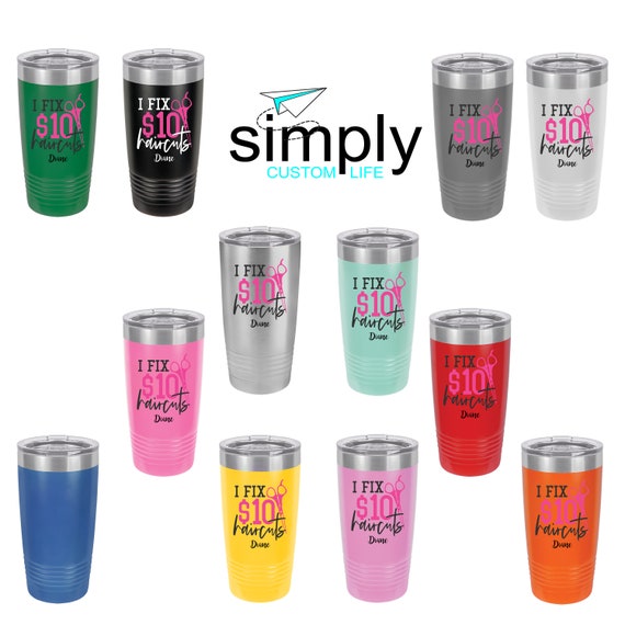 Hairdressers Bring Color to the World Turquoise Engraved Insulated Stainless Steel 20 oz Tumbler