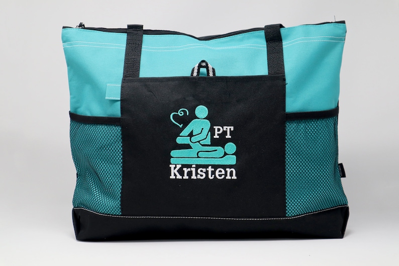 Physical Therapist Zippered Tote Bag With Mesh Pockets Beach Etsy