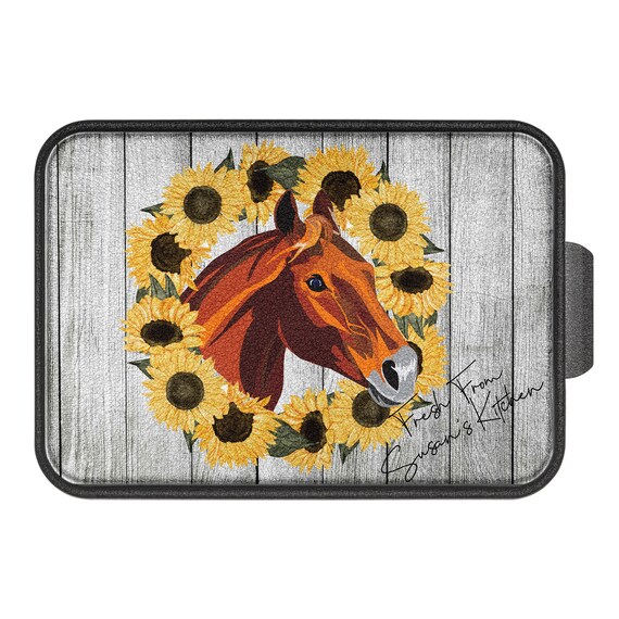 Sunflower Horse Personalized Cake Pan Casserole Dishes Wedding Shower Gift Hostess Gift Etsy Denmark
