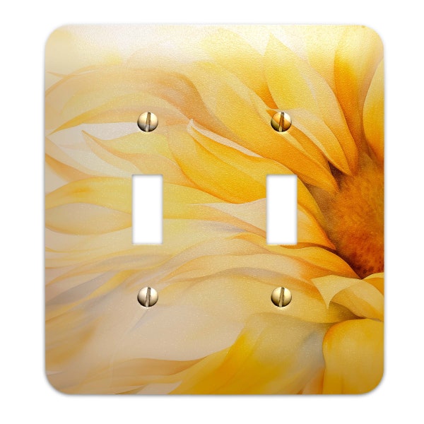Metal Decorative Light Switch Plate Cover - Watercolor Sunflower Switch Cover- Other Sizes Available #4786