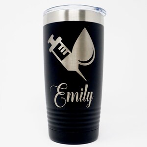 Phlebotomist Personalized Engraved Powder Coated Insulated 20 oz Tumbler image 6