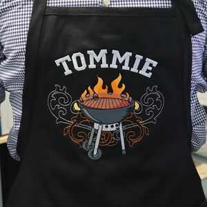 Tablier personnalisé pour hommes, grill sauvage brodé, tablier barbecue personnalisé image 2