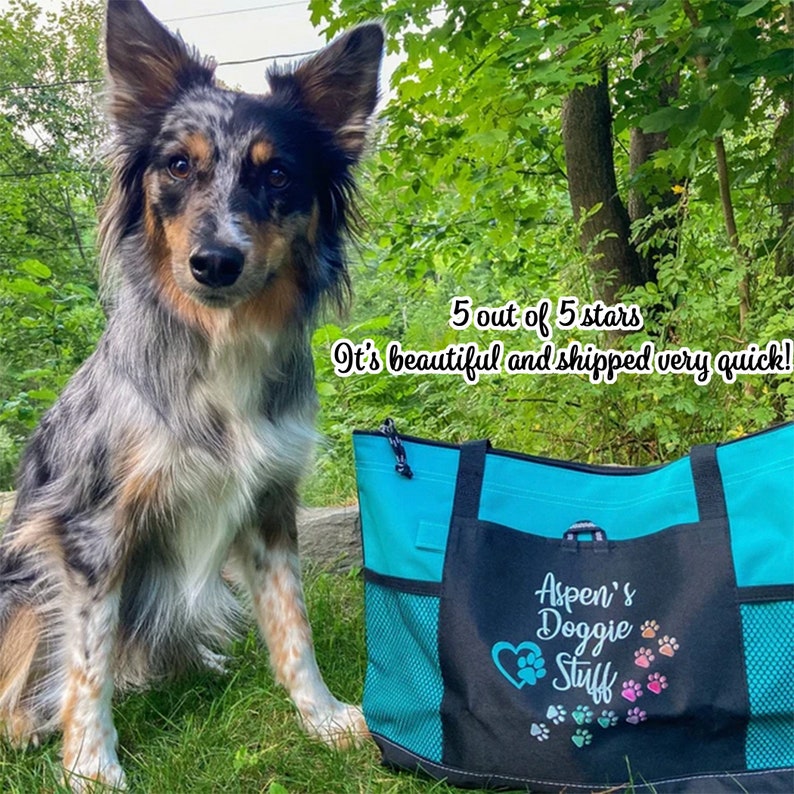 Personalized Doggie Stuff Pet Tote Bag with Mesh Pockets image 10