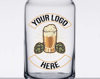 CUSTOM LISTING -- 16oz Beer Can Glass Personalized with Custom Logo, Novelty Glasses for Taphouse