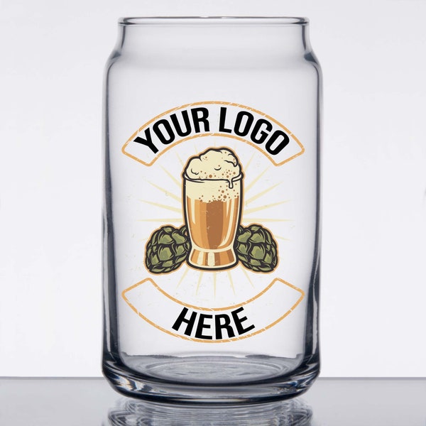 CUSTOM LISTING -- 16oz Beer Can Glass Personalized with Custom Logo, Novelty Glasses for Taphouse