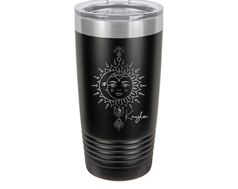 Mystical Sun & Moon Personalized Engraved Insulated Stainless Steel 20 oz Tumbler