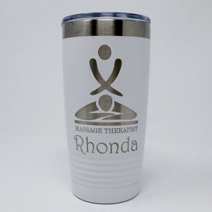 Massage Therapist Personalized Engraved Powder Coated Insulated 20 oz Tumbler 12 colors available image 10