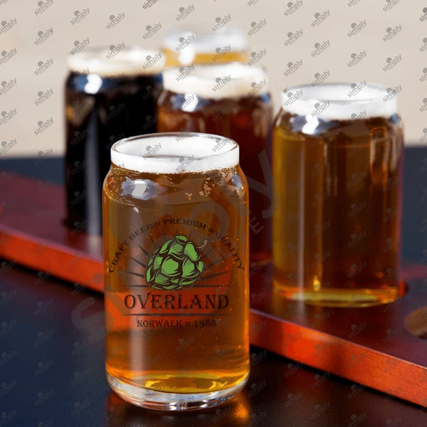 CUSTOM LISTING -- Miniature Beer Can Tasting Glasses 5oz Personalized for Father's Day Gift