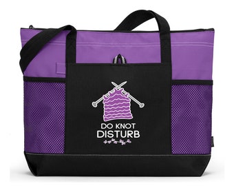 Do Not Disturb Knitting Personalized Tote Bag, Custom Printed