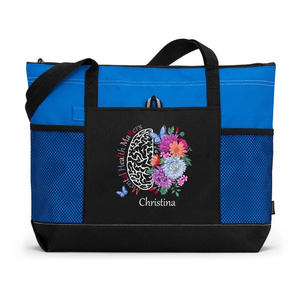 Social Worker Gift, Mental Health Matters Personalized Tote Bag, Psychologist, Mental Health Nurse, Social Worker, Counselor