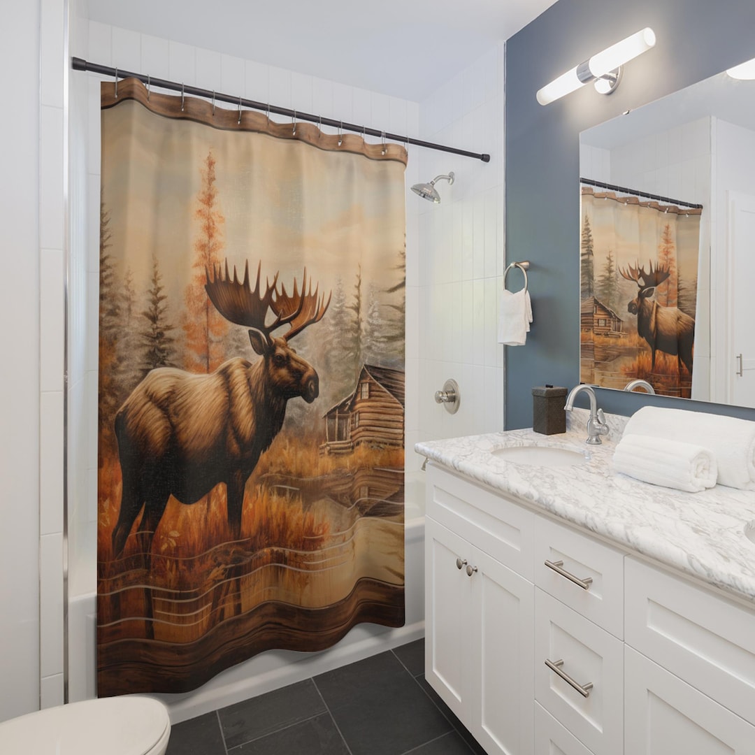 Timber Canyon Moose Shower Curtain NCU0DQQ0725