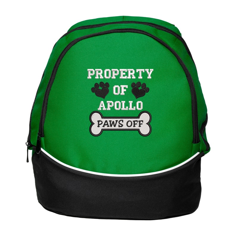 Property of Dogs Name Personalized Embroidered Backpack, Vet Tech, Pet Lover, Animal Rescue image 1