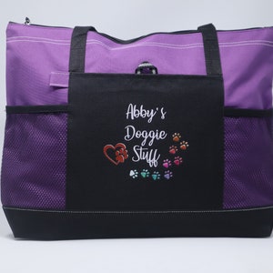 Personalized Doggie Stuff Pet Tote Bag with Mesh Pockets image 3