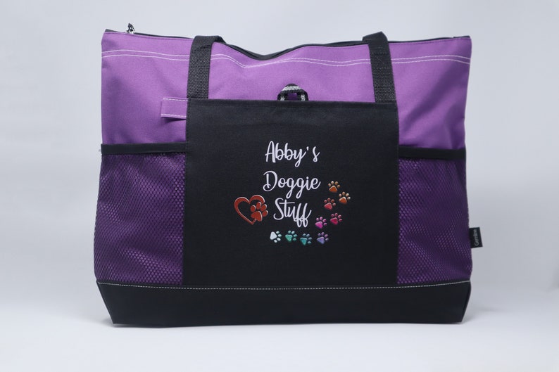 Personalized Doggie Stuff Pet Tote Bag with Mesh Pockets image 3