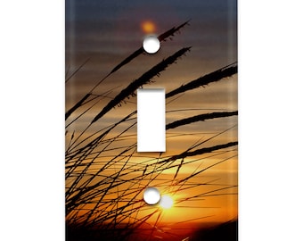 Metal Light Switch Plate Cover Sunrise Decorative Light Switchplate Cover, Other Sizes Available, Home Decor, Lighting