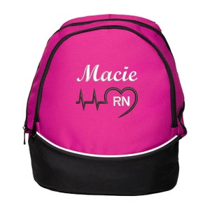 Heart Beat Personalized Back Pack Rn, Lpn, Nurse, Cna, Cma, Emt Embroidered, Gift for Nurse, Back to School, Graduation, Nurse Appreciation image 5