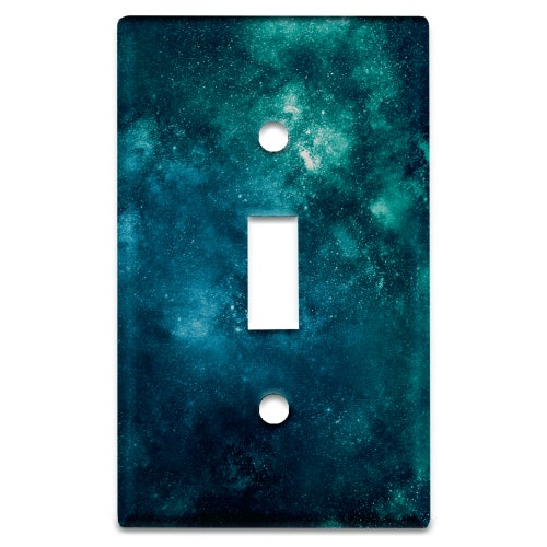 Metal Light Switch Plate Cover Blue Galaxy Decorative Light Etsy