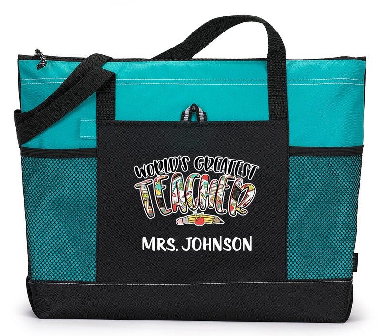 Teacher Bag Personalized World's Best Teacher Tote Bag Etsy