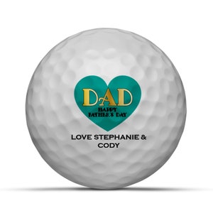 Dad Happy Father&#39;s Day Personalized Golf Balls, Set of 3