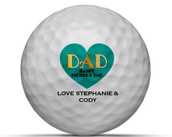 Dad Happy Father's Day Personalized Golf Balls, Set of 3