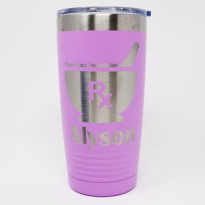 Pharmacist / Pharmacy Tech Personalized Engraved Powder Coated Insulated 20 oz Tumbler 12 colors available image 10