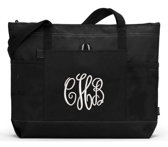 Black Loop Handle Personalized Canvas Tote Bag, Size/Dimension: 12 X 10 X 5  Inch